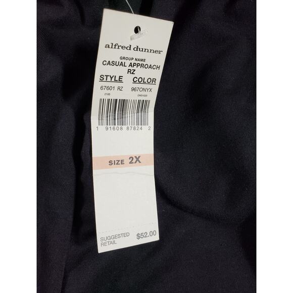 Alfred Dunner Dress Pants Size 2X Womens Black Pull On Stretch Ladies NWT - Picture 10 of 12